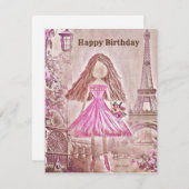 Personalisierte Tänzerin Birthday Card Ballerina (Vorne/Hinten)