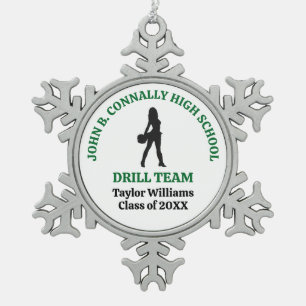 Personalisierte Tänzerin des Green High School Dri Schneeflocken Zinn-Ornament