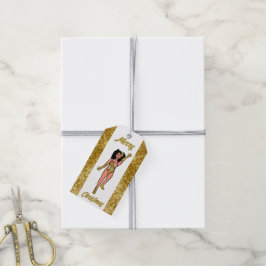 Personalisierte Tänzerin-Geschenk Tag Gold B Geschenkanhänger