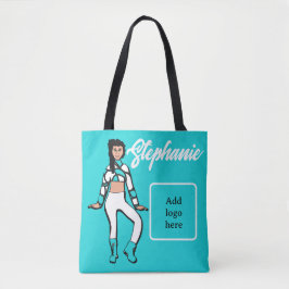 Personalisierte Tänzerin-Tasche (Aqua White) Tasche