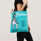 Personalisierte Tänzerin-Tasche (Aqua White) Tasche (Von Nahem)