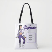 Personalisierte Tänzerin-Tasche ( Grape White) Tasche (Vorderseite)