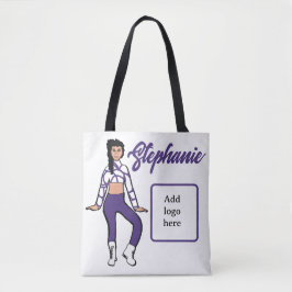 Personalisierte Tänzerin-Tasche ( Grape White) Tasche