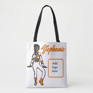 Personalisierte Tänzerin-Tasche ( Orange White) Tasche