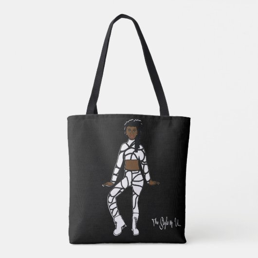 Personalisierte Tänzerin-Tasche (Schwarz-weiß) Tasche (Rückseite)