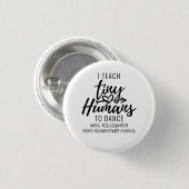 Personalisierte Tanzlehrerin Skripttypografie Button (Vorne & Hinten)
