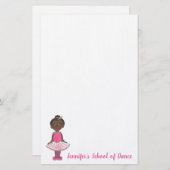 Personalisierte Tanzschule Studio Lehrerin Ballett Briefpapier (Vorne/Hinten)