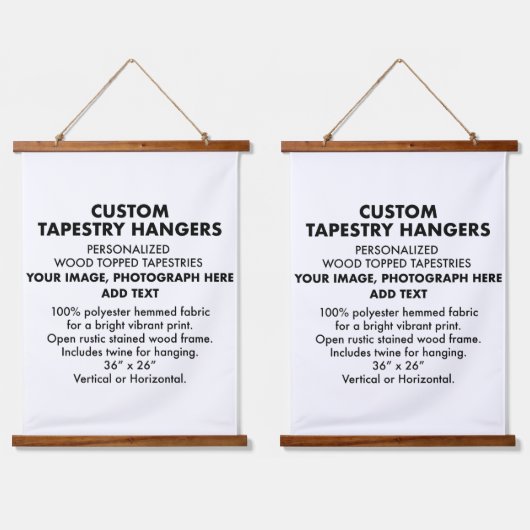 Personalisierte TAPESTRY-HANGERS 26"x36" (x2) Wandteppich Mit Holzrahmen (Doppelt)