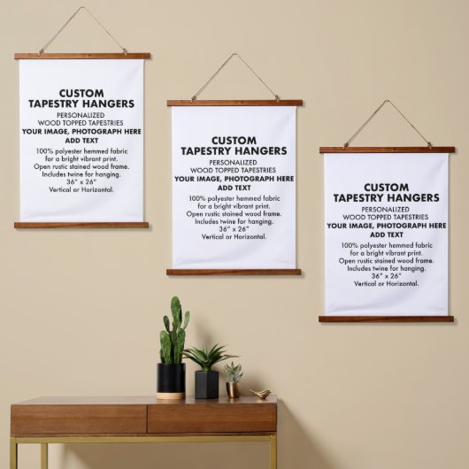 Personalisierte TAPESTRY-HANGERS 26"x36" (x3) Wandteppich Mit Holzrahmen (Asymmetrisch)
