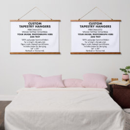 Personalisierte TAPESTRY-HANGERS 36"x26" (x2) Wandteppich Mit Holzrahmen