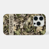 Personalisierte Tarnung mit Blättern iPhone Hülle (Rückseite (Horizontal))