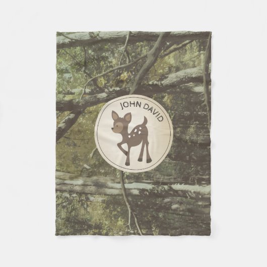 Personalisierte Tarnungs-Rotwild-Fleece-Decke Fleecedecke (Vorderseite)
