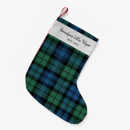 Personalisierte Tartan Clan Campbell Karierte Fami Kleiner Weihnachtsstrumpf (Vorderansicht (hängend))