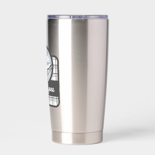 Personalisierte Tartan Ice Skaten / Skaten Thermobecher (Rückseite)