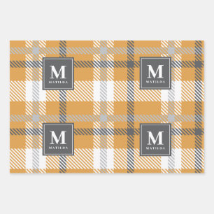 Personalisierte Tartan-Weihnachtszeit Geschenkpapier Set