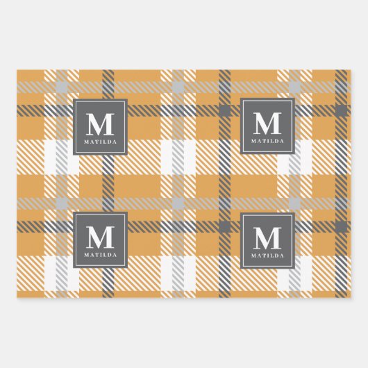 Personalisierte Tartan-Weihnachtszeit Geschenkpapier Set (Vorderseite)