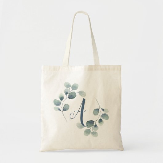 Personalisierte Tasche Eukalyptus Calligraphie (Vorne)