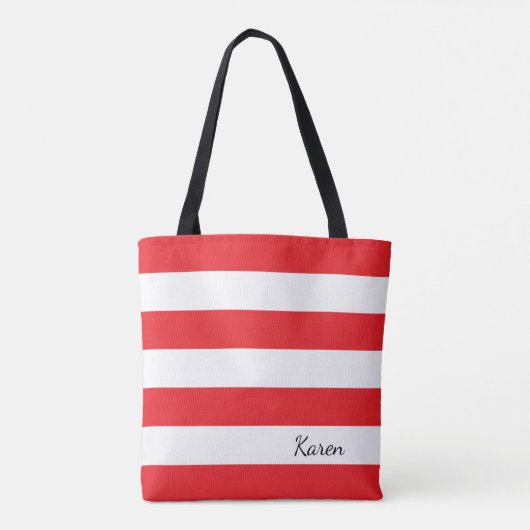 Personalisierte Tasche in Rot und Weiß (Rückseite)