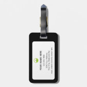 Personalisierte Tasche mit lustigem Golf-Spruch un Gepäckanhänger (Rückseite vertikal)