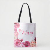 Personalisierte Tasche - Pink Peony (Vorderseite)