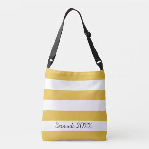 Personalisierte Tasche vorne und hinten Gelb Strei