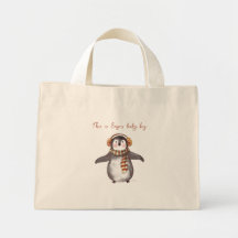 Personalisierte Tasche zu Weihnachten. Pinguin-Beu