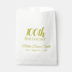 Personalisierte Taschen für die 100. Geburtstagsfe Geschenktütchen