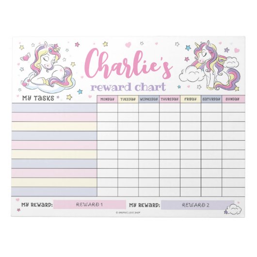 Personalisierte Tasks für die magische Einhornbelo Notizblock (Vorderseite)