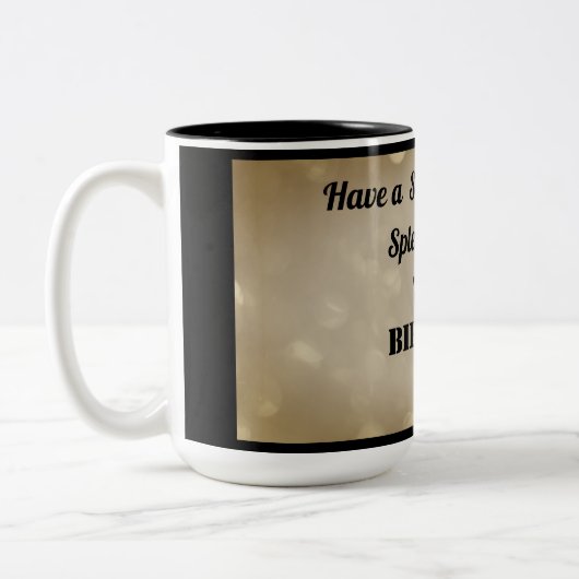 Personalisierte Tasse 74. Geburtstag (Links)