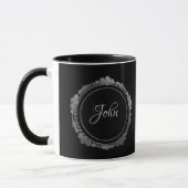 Personalisierte Tasse aus Schwarz und Silber (Links)