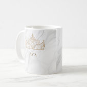 Personalisierte Tasse aus weißem Marmor (Vorderseite Links)