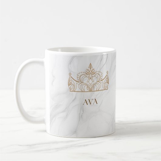 Personalisierte Tasse aus weißem Marmor (Links)