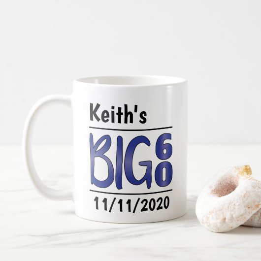 Personalisierte Tasse "Big 60" (Mit Donut)