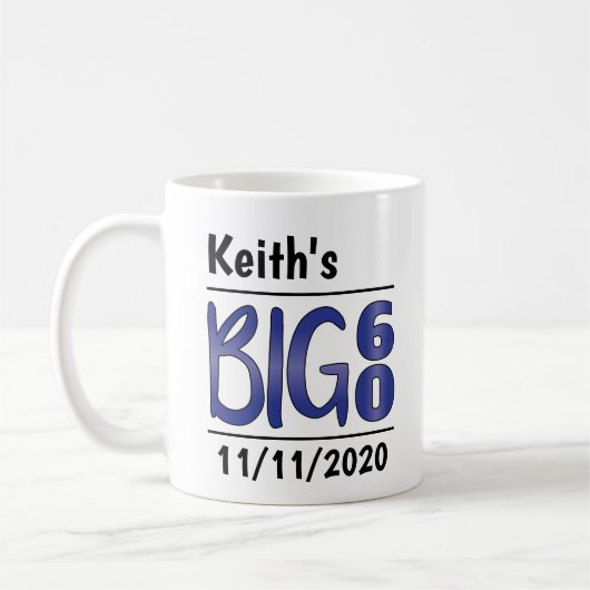 Personalisierte Tasse "Big 60" (Links)