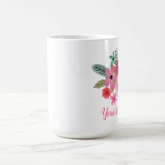Personalisierte Tasse Blume Bouquet Geschenk Idee (Mittel)