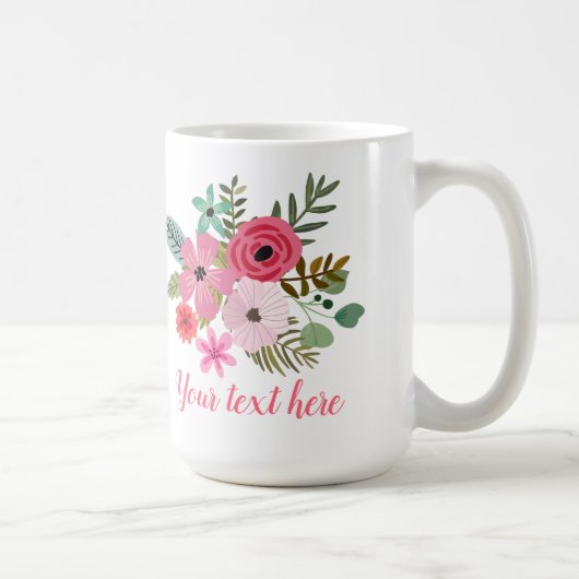 Personalisierte Tasse Blume Bouquet Geschenk Idee (Rechts)