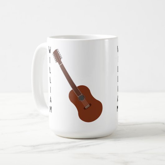 Personalisierte Tasse der Akustikgitarre-12-String (Vorderseite Links)