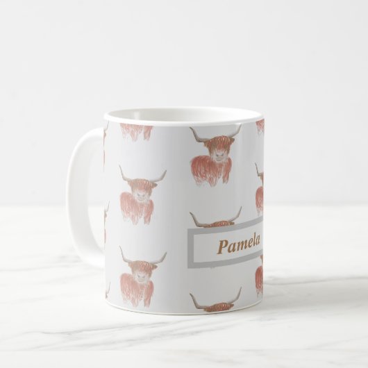 personalisierte Tasse der Graukühe (Vorderseite Links)