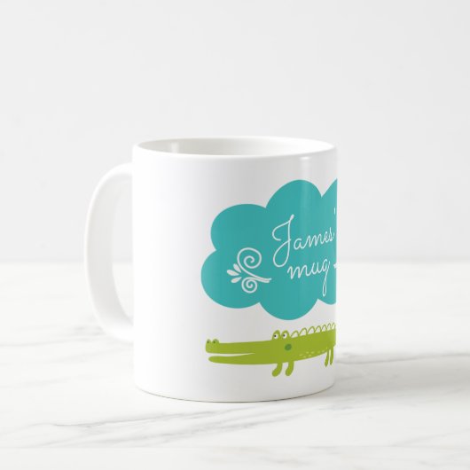Personalisierte Tasse der Kinder Alligator (Vorderseite Links)