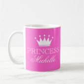 Personalisierte Tasse der Prinzessin in Rosa mit i (Links)