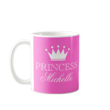 Personalisierte Tasse der Prinzessin in Rosa mit i