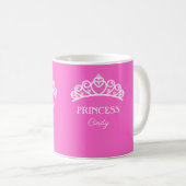Personalisierte Tasse der Prinzessin in Rosa mit N (VorderseiteRechts)