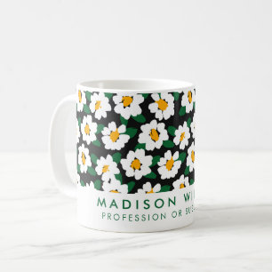 Personalisierte Tasse der White Daisy Blume   Indi