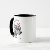Personalisierte Tasse des Hundes mit Name (Vorderseite Links)