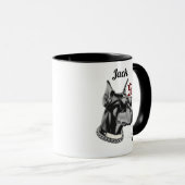 Personalisierte Tasse des Hundes mit Name (VorderseiteRechts)