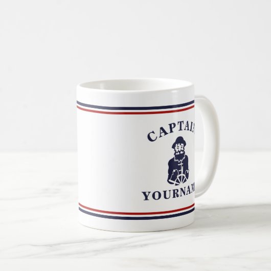 Personalisierte Tasse des Nautic Old Scruff Captai (VorderseiteRechts)