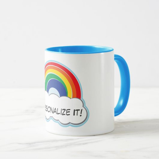 Personalisierte Tasse des REGENBOGENS | (VorderseiteRechts)