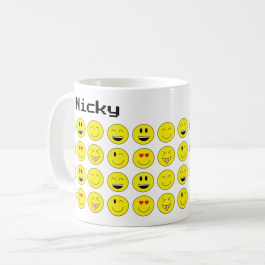 Personalisierte Tasse "Emojis" (Vorderseite Links)