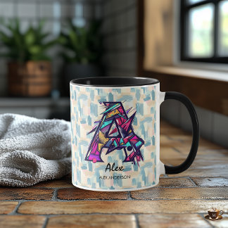 Personalisierte Tasse für Abstrakte geometrische M