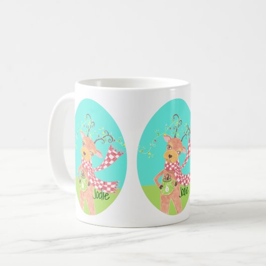 Personalisierte Tasse für den Urlaub - Rentiere (Vorderseite Links)